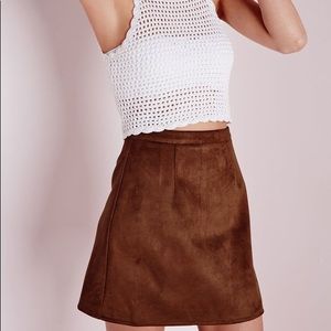 Misguided Faux Suede Mini Skirt